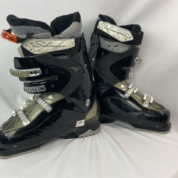 SALOMON DIVINE RS 8 black Ski Boots women’s Size 9 men’s 8 - Picture 5 of 7